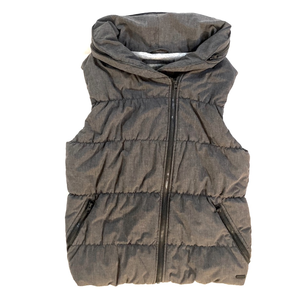 Bench men’s grey puffy vest with retractable hood